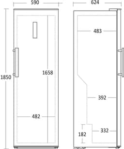 NextNorm NN373-1DKK-B - Luxe Enkeldeur koelkast 373L - ECO energy D - Water Dispenser - Display - LED Licht - Metal Shield Achterwand (RVS) - Easy Handle — thumbnail 9