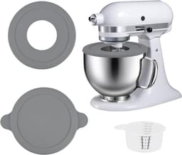 Mixer Kom - Keukenmachine Kom - Bakken en Koken - Met 2 Deksel Opties - 5 Liter - Zilver — thumbnail 1