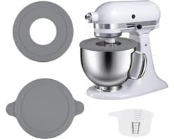 Mixer Kom - Keukenmachine Kom - Bakken en Koken - Met 2 Deksel Opties - 5 Liter - Zilver