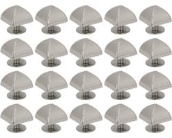 20 sets 10 mm vierkante piramide klinknagels voor leer, tassen en DIY-projecten in zilver