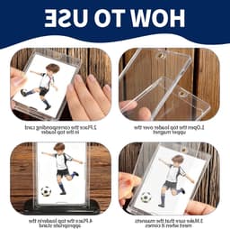 6 Pack Magnetische Kaart Houder met Kaartstand, Beschermhoezen voor Handelskaarten, Sportkaarten en Toploaders — thumbnail 3