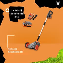 Florixa® Grasmaaier Accu - Grasmaaier Elektrisch - Grasmaaier Benzine - Grasmaaier Benzine Zelftrekkend - Grijs/Oranje/Zwart - 55cm x 40cm x 20cm; 6 kg — thumbnail 4