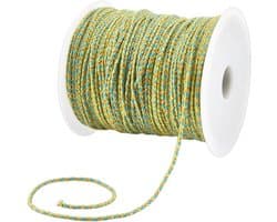 Gevlochten polyester koord 91,44 m in geel en oranje - duurzaam macramékoord voor sieraden en knopen, 2 mm diameter, ideaal voor creatieve DIY-projecten