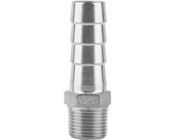 Hoge kwaliteit RVS slangconnector, slangadapter en BSP plug voor duurzame verbindingen (3/8 x 15 mm)