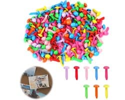 200 Stuks Kleurige Patroon Bag Clips voor Creatieve Knutselprojecten, School en Kantoor, Mini Ronde Klemmen voor Papier en DIY
