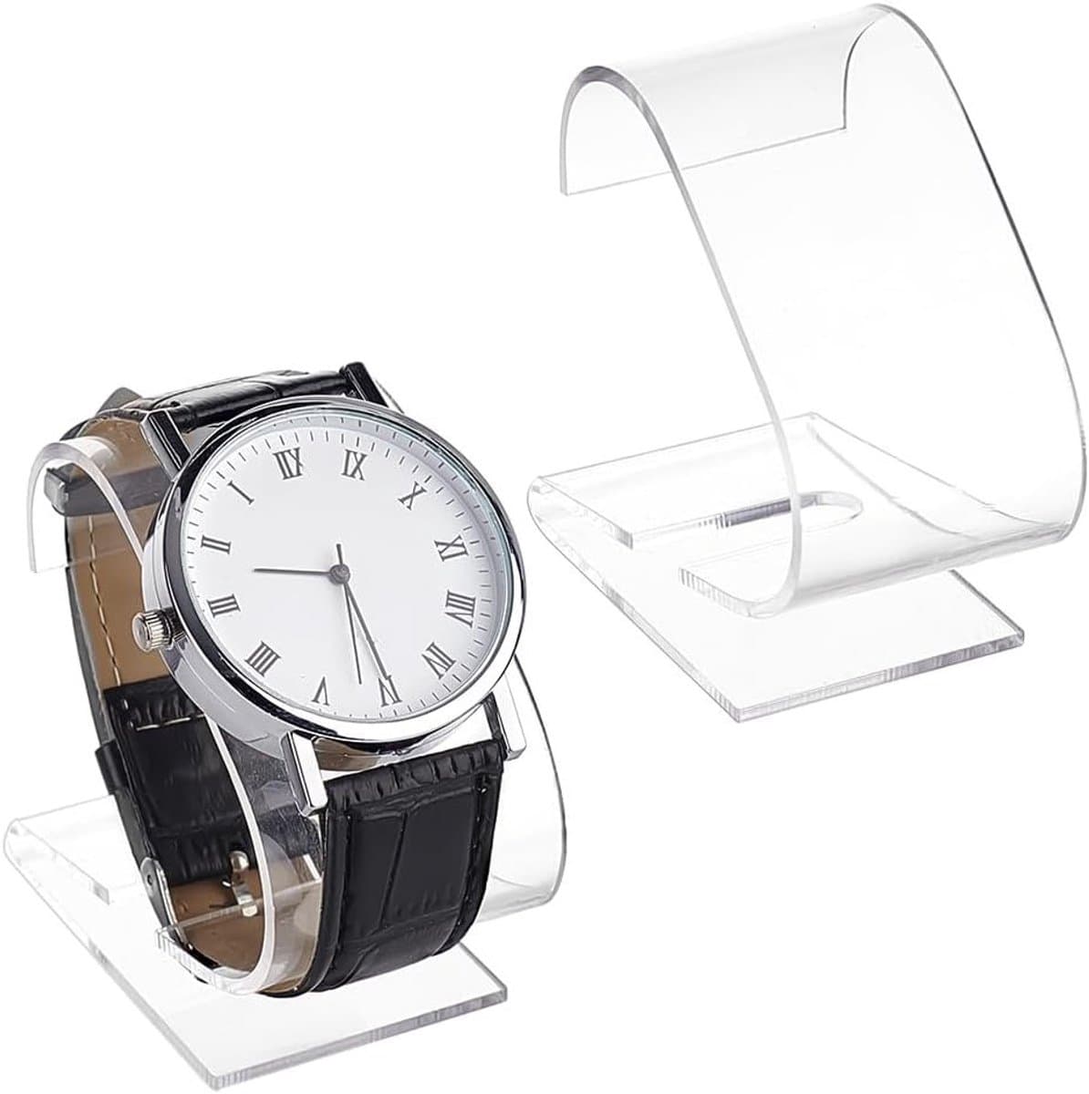 2 Stuks Horloge Stand, Transparante Horloge Houder voor Armbanden, Acryl Horloge Display Rek, Duidelijke Organizer voor Mannen en Vaderdag Decoratie — afbeelding 1
