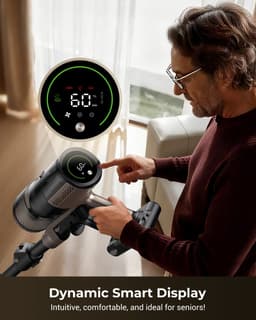Proscenic P20 - Ultrakrachtige draadloze steelstofzuiger - 80 kPa/180AW/680W - 70 min. looptijd - SmartSpeed™ - Verwijderbare accu - 180° inklapbare buis - Zelfstandig staand — thumbnail 2