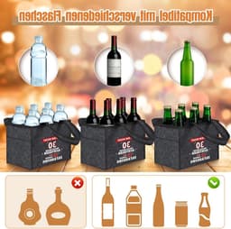 Cadeau voor Verjaardag: Grijze Flessentas voor Mannen, Handige Handtas Houder voor Feestjes en Evenementen — thumbnail 4