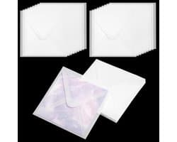 30 Stuks 6.5 x 6.5 Inch Glazend Papier Enveloppen, Grote Translucente Vierkante Enveloppen voor Uitnodigingen, Wenskaarten en Knutselprojecten