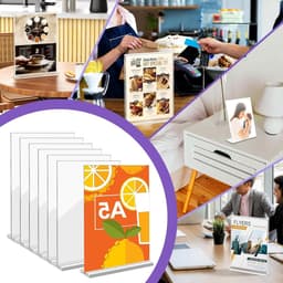 Acryl Sign Houder voor Tafel, Dubbelzijdige Verticale Displaystandaard voor Foto's, Ideaal voor Thuis, Kantoor en Winkels — thumbnail 5