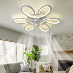 LED Ventilator Licht Stille Dimbare Bloem Ventilator Lichten Plafond voor Slaapkamer Afstandsbediening Omkeerbare Plafondventilator Licht Smart Modern Indoor 65cm Timer voor Woonkamer, Keuken, — thumbnail 5