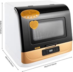 Lifero Vaatwasser Vrijstaand - Mini Tafelmodel Vaatwasser - Afwasmachine - Afwassen, Drogen en Bewaren - Fruit/Groente Schoonmaken — thumbnail 3