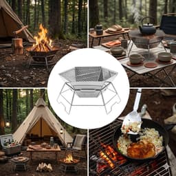 Opvouwbare Houtskool BBQ & Vuurplaats – RVS Camping Barbecue – Draagbaar & Stevig – Groot Formaat – Voor BBQ, Kampvuur & Outdoor Koken — thumbnail 5