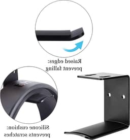 Aluminium Hoofdtelefoonhouder met Sterke Plakstrip en Schroeven, Universele Hoofdtelefoonhaak voor Wandmontage, 6.5 x 3.5 x 5.5 cm — thumbnail 5