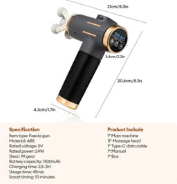 Massage Gun - Massage Apparaat - 11 in 1 Massage Pistool - 99 Snelheden — thumbnail 3