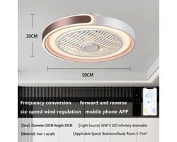 Stille Plafondventilator - Ventilator met Licht - Comfort in Huis - 6 Snelheden Afstandsbediening - 10-25 m² - Bruin