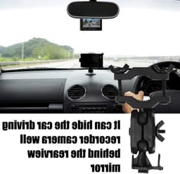 Auto Dashcam Bevestiging, 360 Graden Draaibare Houder voor Achteruitkijkspiegel, Stabiele Recorder Steun voor Veilig Rijden en Opnames — thumbnail 5