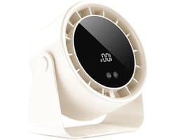 Bureauventilator - Tafelventilator Stille - Persoonlijke Verkoeling - Aanraakbediening Draadloos - 17.7 cm Breed - Wit