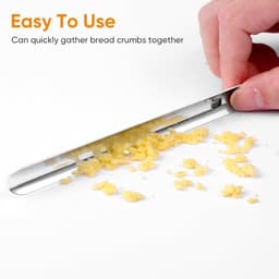 Kruimelveger Set - Tafelreiniger Rvs - Tafel Schoonmaken - Met Handige Clip - 5 Stuks - Zilver — thumbnail 4