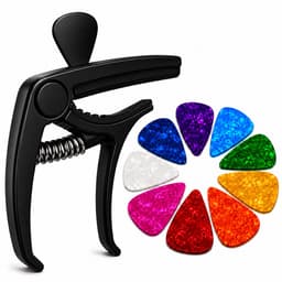 Premium Capo voor Gitaar met 10 Plectrums - Kapo Accessoires voor Akoestische Gitaar — thumbnail 1