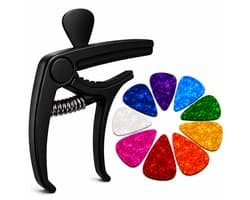 Premium Capo voor Gitaar met 10 Plectrums - Kapo Accessoires voor Akoestische Gitaar