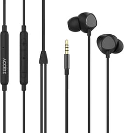 Accezz In-ear oordopjes - Bedrade oordopjes - AUX / 3,5 mm Jack aansluiting - Zwart — thumbnail 1