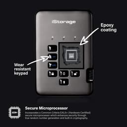 Externe Harde Schijf - Beveiligde Opslag - Data Beveiligen - PIN Geauthenticeerd - 1 TB - Grafiet — thumbnail 3