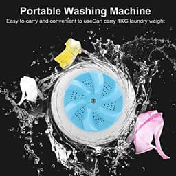 Mini ultrasone turbine wasmachine, draagbare wasmachine, multifunctionele reiswasmachine, wasmachinereiniger voor kleding, fruit en groenten (blauw) — thumbnail 6