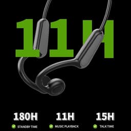 Open hoofdtelefoon, comfortabele pasvorm, stereo Bluetooth-hoofdtelefoon geschikt voor autorijden, fietsen, hardlopen en skiën - grijs-zwart — thumbnail 2