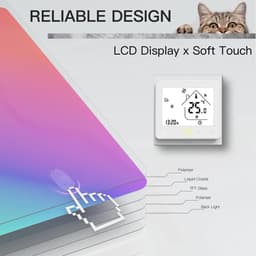 uJOY Slimme temperatuur regelaar - LCD-scherm soft touch - Slimme thermostaat - Draadloze afstandsbediening - Stembesturing — thumbnail 5