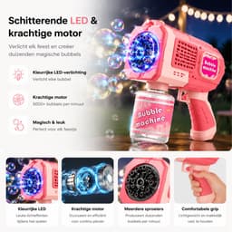 BOTC Bellenblaas pistool - Bellenblazer met vloeistof - Bubble gun - Inclusief 1*90ml Bellenblaas navulling - Voor kinderen - Speelgoed - Roze — thumbnail 2