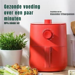 RUX® Mini Airfryer - Heteluchtfriteuse - Friteuse - Rood - 23cm x 28cm x 29cm — thumbnail 5