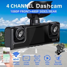 360° Panoramische 4-kanaals Ingebouwde Camera – 1080p HD Nachtcamera voor Auto's en SUV's – DVR Breedbeeldrecorder – ABS – Met Installatie – Zwart — thumbnail 2