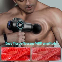 Massagepistool - Spierontspanningsapparaat Elektrische Massager - Spierherstel Bevorderen - 99 Snelheden 9 Opzetstukken - 790 g - Zwart — thumbnail 5