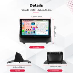 Boscer 2 Din Autoradio - Geschikt voor Ford Fiesta (2009-2014) - Draadloos Apple CarPlay & Android Auto - 9 Inch HD Touchscreen - Android 15 - 4+64GB - GPS Navigatie - WiFi, Bluetooth & USB - Achteruitrijcamera & Microfoon — thumbnail 4
