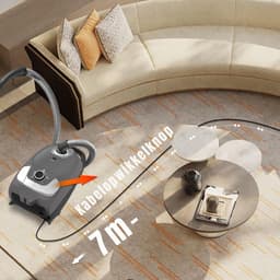 RUX® Karcher - Karcher Stofzuiger - Bouwstofzuiger - Festool Stofzuiger - Bouwstofzuiger Zonder Zak - Grijs - 33cm x 31cm x 53cm — thumbnail 4