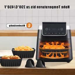 Siliconen vorm heteluchtfriteuse voor AF180EU 6,2 l, 5 stuks siliconen vorm voor AF140EU 4,7 l met siliconen ovenwanten, verdikt, herbruikbaar, BPA-vrij — thumbnail 6