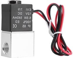 Pneumatische 2-Weg Normaal Gesloten Solenoid Ventiel 12V DC 1/4" voor Luchttoepassingen, Aluminium Constructie, Elektrisch Ventiel