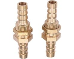 Adapter voor verbinding van bulkhead schroefaansluiting, messing, 2 stuks, 6 mm, duurzaam en betrouwbaar