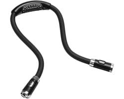 Aurixi® Nekleeslamp - Leeslampje voor Boek - Neklamp met 3 Lichtstanden - LED Verlicht - 3 Kleuren - Extra Lichtn - Zwart - 10cm x 10cm x 10cm