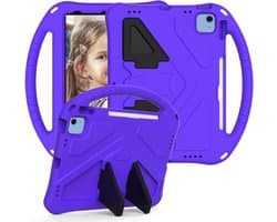 iPad 11e Generatie Hoes - Kinderhoes Tablet - Bescherming Onderweg - Kindveilig EVA-schuim - Schokabsorberend - Paars