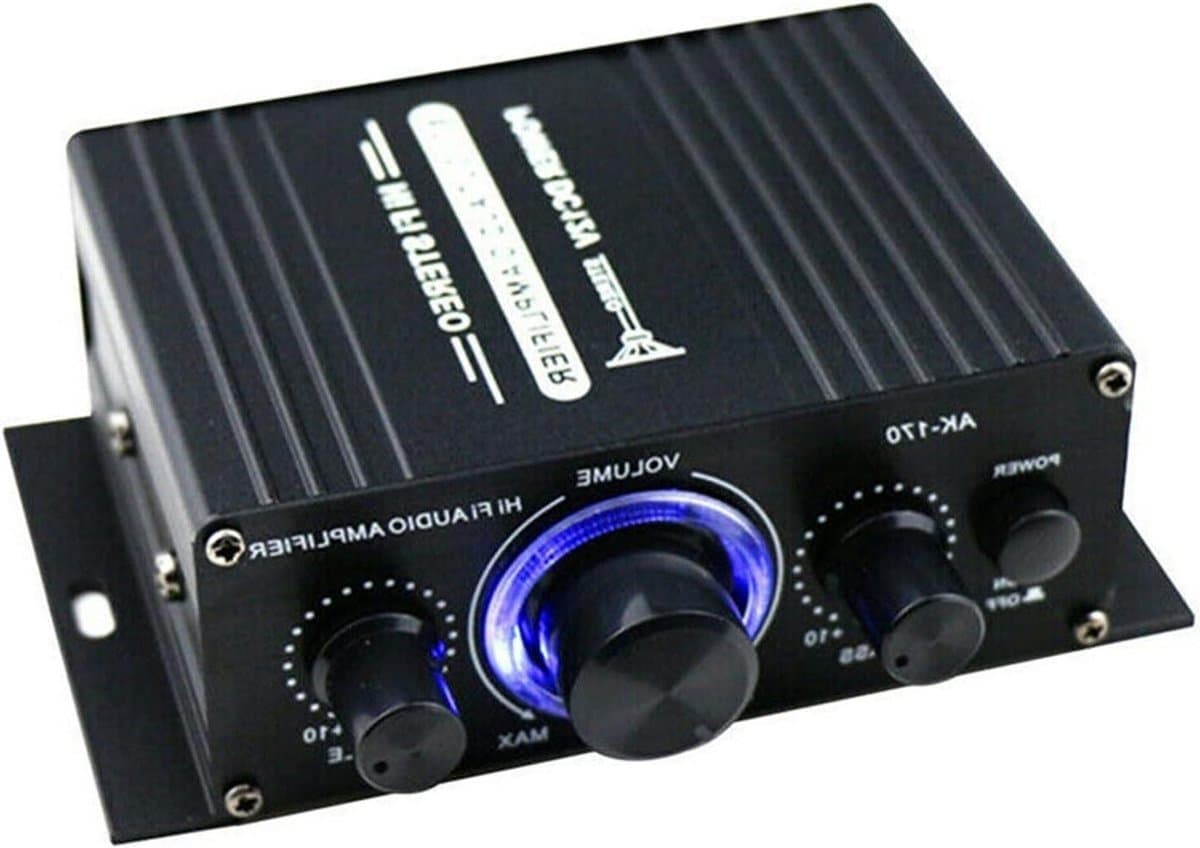 Digitale Versterker - Mini Stereo Audio - Muziek Afspelen - 2 Kanaals Uitvoer - 20W + 20W - Zwart — afbeelding 1
