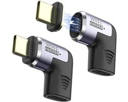 140W USB C Magnetische Adapter met 90 Graden Hoek, PD Snelladen, 8K Video en 40Gbps voor Thunderbolt 3/4, MacBook Pro/Air, ROG Ally, Steam Deck en PS5 PSVR2
