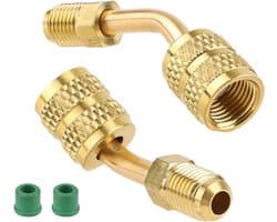 Adapter voor Mini Split Systemen, 5/16" Vrouwelijk naar 1/4" Mannelijk Conische Aansluiting met Moer voor Airconditioning, Koeling en HVAC Onderhoud