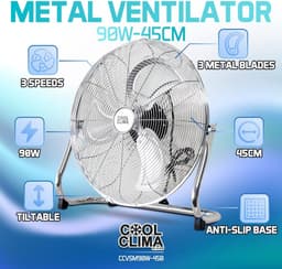 Metalen Ventilator - Vloer Ventilator - Frisse Lucht Creëren - App Bediening Oscillerend - 45 cm Diameter - Zilver — thumbnail 5