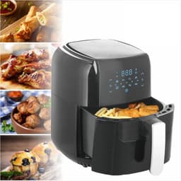 Heteluchtfriteuse - Olievrije friteuse - Gezond koken - Snelle luchtcirculatie - 55 liter - Zwart — thumbnail 1
