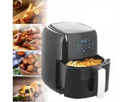 Heteluchtfriteuse - Olievrije friteuse - Gezond koken - Snelle luchtcirculatie - 55 liter - Zwart
