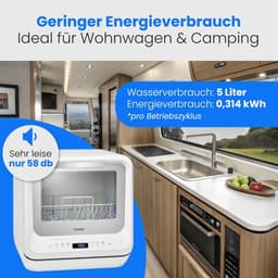 Compacte tafelvaatwasser met optionele wateraansluiting voor thuis en camping — thumbnail 4