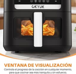 Heteluchtfriteuse XL - Airfryer zonder olie - Gezond koken - 8 programma's - 6 liter capaciteit - Zwart — thumbnail 4