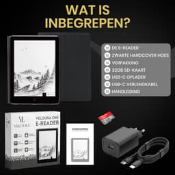 Veloura One E reader - inclusief 32GB SD kaart - 6 inch ereader met hoesje - met schermverlichting en nachtmodus - 64 GB opslag - online luisterboeken en storytel ondersteuning - nederlandstalig ebook — thumbnail 10